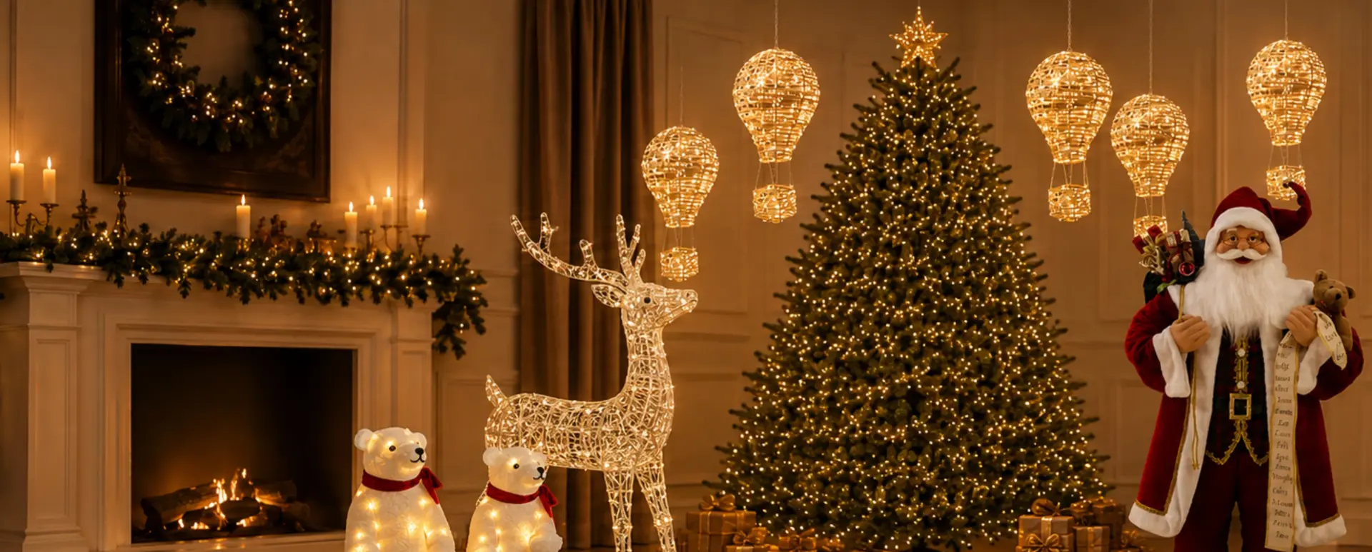 Decoração de Natal iluminada